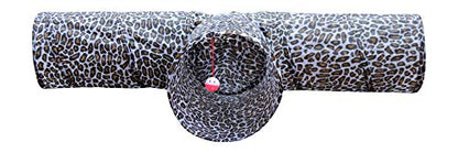 Feline Ruff 3 Way Cat Tunnel. Extra Large 12 Inch Diameter and Extra Long. A Big Collapsible Play Toy. Wide Pet Tunnel Tube for Rabbits, Kittens, Large Cats, and Dogs (Animal Print) - color: Animal Print