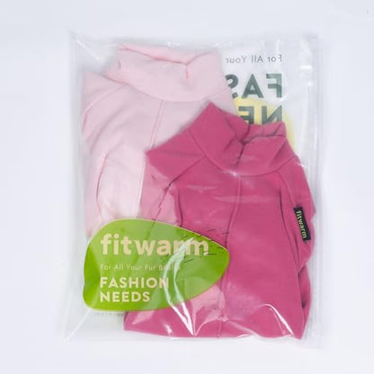 Fitwarm 2 Pack Lightweight Fleece Dog Pajamas, Warm Winter Clothes for Small Dogs Girl, Cozy Pet Onesie with Feet, Medium Violet Red, Light Pink, XS - color: Pink, size: X-Small