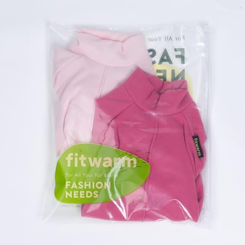 Fitwarm 2 Pack Lightweight Fleece Dog Pajamas, Warm Winter Clothes for Small Dogs Girl, Cozy Pet Onesie with Feet, Medium Violet Red, Light Pink, Small - color: Pink, size: Small