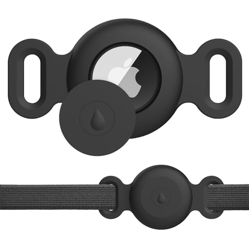 Meliya for AirTag Dog Cat Collar Holder Case, [1 Pack] Waterproof Dog Cat Collar Holder for AirTag 2nd & 1st Gen, Silicone Protective Air tag Holder for Pet Collar (Black, Small) - color: Black, size: Small for Cat