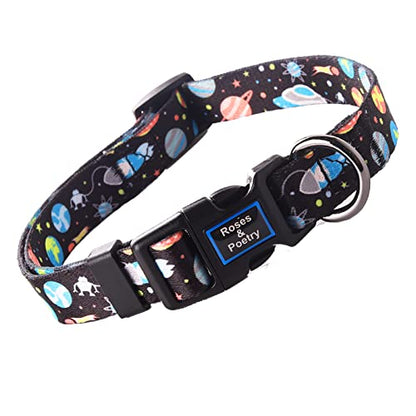 Roses&Poetry Dog Collar with Colourful Star Patterns, Adjustable Durable Puppy Collars for Small Medium Large Dogs (Star-XS) - color: Star, size: XS