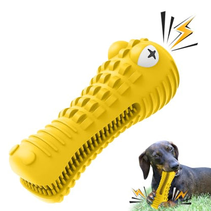 Cutiful Dog Toys for Aggressive Chewers Large Medium Breed, Indestructible Dog Chew Toys, Squeaky Interactive Tough Extremely Durable, Dogs Toothbrush Toys to Keep Them Busy - color: yellow