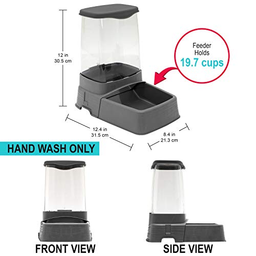 SportPet Gravity Feeder and Waterer, Large - color: Large Gray