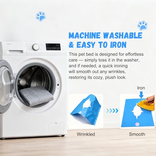 35.4" Large Interactive Felt Cat Activity Play Mat – Ripple Style Hide & Seek Tunnel with Hanging Ball, Foldable Snuffle Mat for Indoor Cats, Kittens, Rabbits, Small Pets, Blue - color: Grey-Blue