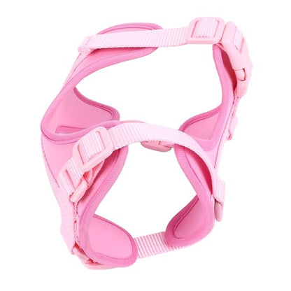 Adjustable Soft Breathable Escape Proof Dog Vest Harness, Pet Chest Harness for Small Dogs and Puppies, Bright Color Safety Design with Dual D Rings for Walking and (S) - color: Pink