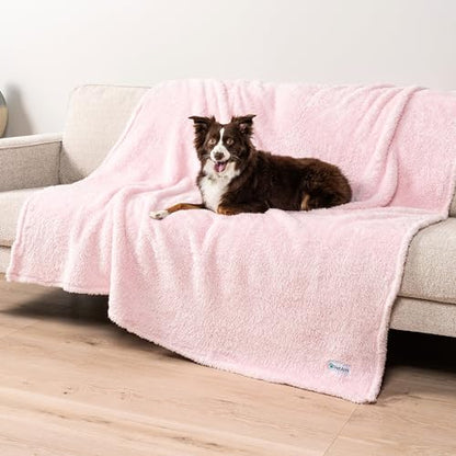 PETAMI Fluffy Fleece CAT and Dog Throw Blanket, Pink, X-Large - color: Pink, size: X-Large (60x80)