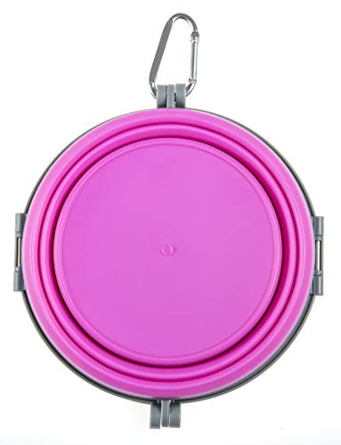 Loving Pets Bella Roma Collapsible Dog Bowls - Silicone Dog Bowls, Foldable Bowl, Puppy Essentials & Hiking Pet Supplies Great for Home & Travel (Pink, Medium) - color: Pink, size: Medium Travel Bowl