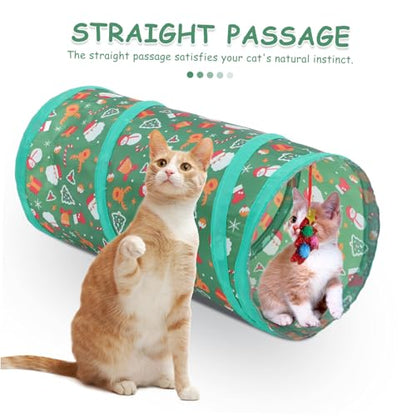 GALPADA Foldable Cat Tunnel Cube Interactive Pet Tunnel Toy for Cats and Kittens Playhouse for Indoor and Outdoor Fun Engaging Hideout and Resting