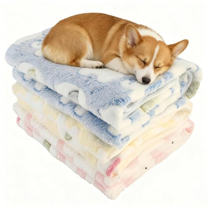 Three Piece Pet Blanket Set for Dogs Cats Soft Comfy Puppy and Kittens Bed Blanket Fluffy Fleece Pets Throw with Cute Patterns (Large 41x30 inch, Cute Animals) - color: Cute Animals, size: Large-41x30 inch