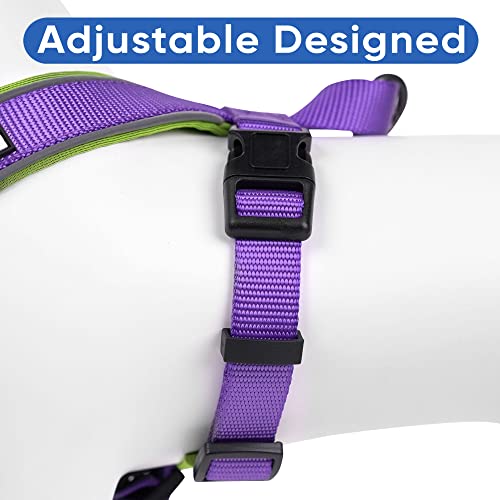 Pawtitas Reflective Padded Dog Harness for X-Small Dogs – Adjustable Puppy Step-in Vest | Fits Chest 14–18 in | No Pull Training Harness | XS | Purple - color: Purple, size: X-Small (Pack of 1)