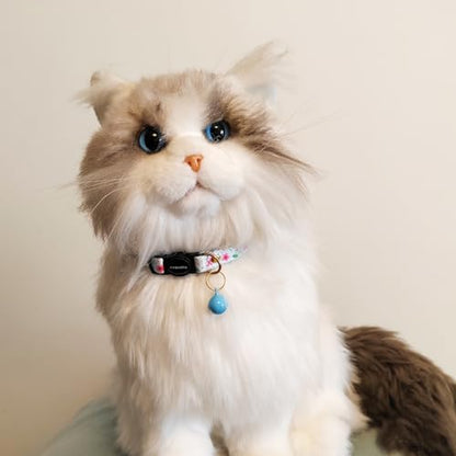 2 Pack Breakaway cat Collars with Bell,Safety Quick Release Pendant Cute Kitten Collar,Adjustable 20-30cm (Rose+Blue, 20-30cm) - color: Rose+Blue