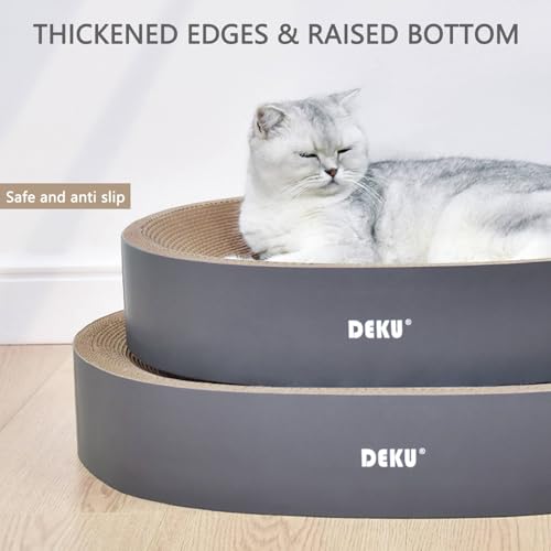 2 in 1 Round Cat Scratching Board, Cardboard Cat Scratcher for Indoor Cats, Corrugated Cat Scratch Pad for Grinding Claws and Rest (23.6") - size: L (23.6''x 23.6"x4.7")