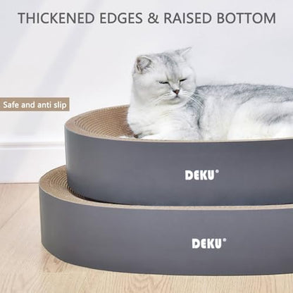 2 in 1 Round Cat Scratching Board, Cardboard Cat Scratcher for Indoor Cats, Corrugated Cat Scratch Pad for Grinding Claws and Rest (16.1'') - size: M (16.1''x16.1"x3.9")