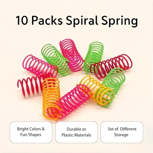 LASOCUHOO Cat Toys, 30 Packs Interactive Cat Toy Pack Including Cat Crinkle Balls, Cat Sparkle Balls, Spiral Springs for Kitten （Random Color）