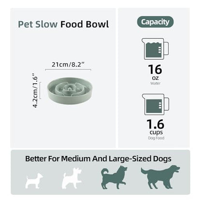 Havniva Ceramic Slow Feeder Dog Bowls, 1.6 Cups Dog Bowl Slow Feeding for Medium Breed, 8.2inch Puzzle Dog Food Bowl Slow Feeder Non-Slip Anti-Gulping and Anti-Choking Reduces Bloating - color: 1 x Light Green-A, size: 8.2inch