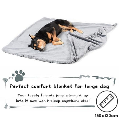 Dog Blankets for Large Dogs, Super Soft Warm Sherpa Fleece Plush Doggie Blankets and Throws for Small Medium Puppy Doggy Pet Cats，50x60 inches - color: Grey & Grey