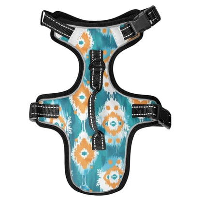 Boho Green Orange Reflective Dog Walking Gear for Animal Hiking Stretchy Vest for Walking at Night with Handle Chaleco para perro Medium