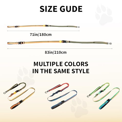 ‌EVERKING 6ft Hands-Free Dog Leash - 6-in-1 Adjustable with 360° Rotating Buckle, Night Reflective & Shock Absorbing for Large/Small Dogs (Up to 120lbs) (Golden) - color: Golden