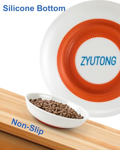 Whisker Friendly Cat Bowls 6 Pack – Non-Slip Ceramic Cat Food Bowls, Shallow Wide Design to Reduce Whisker Fatigue, Dishwasher & Microwave Safe, Heart Pattern - color: 6 Packs