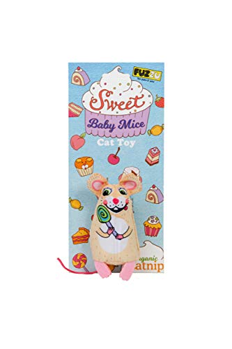 FUZZU Sweet Baby Mice, Mouse Cat Toy in with Organic Catnip (Lolli) - style: Lolli