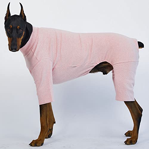 Basic Dog Pajamas Pastel Durable and Elastic Dog Onesie Apparel Outfits Doggie Jammies (4X-Large, Pink) - color: Pink, size: 4X-Large
