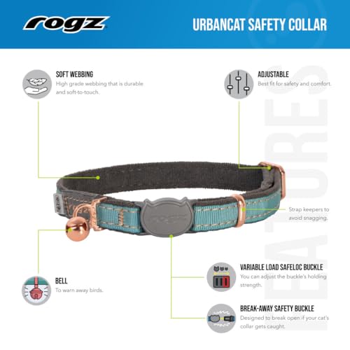 Rogz Urban Cat Safety Collar Small/Medium - Pink Blush - color: Pink Blush