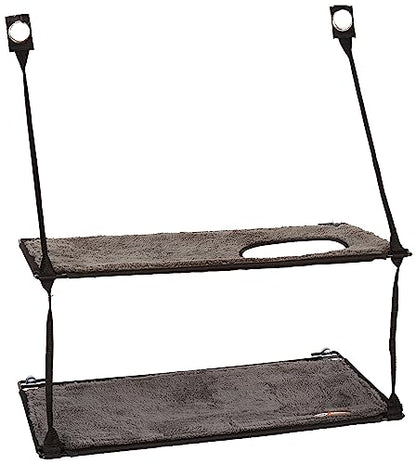 K&H Pet Products EZ Mount Double Stack Cat Window Perch for Large Cats, Sturdy Window Hammock Bed, Steel Frame, Sturdy Suction Cups, 2 Washable Shelf Covers, Foldable - Fits 27"W X 31"H Glass Spaces - style: Double Stack