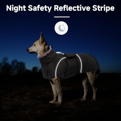 Dog Winter Coat for Small to Large Dogs(XS-XXXL)– Waterproof Windproof Fleece Lined Jacket with Reflective Trim,Pet Vest with Adjustable Buckles, Machine Washable Grey 2XL - color: Grey, size: XX-Large