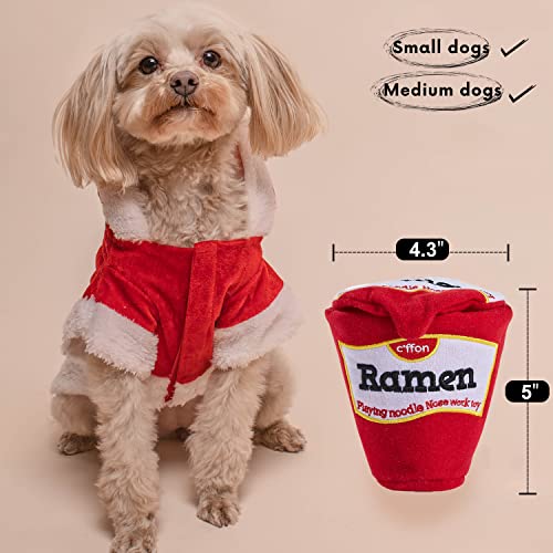 CHEWFFON Dog Puzzle Toy, Interactive & Enriching Snuffle Game for Small & Medium Dogs, Hide and Seek Crinkle Toy, Treat Dispensing & Nose Work Fun - style: Ramen Cup