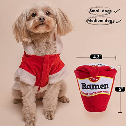 CHEWFFON Dog Puzzle Toy, Interactive & Enriching Snuffle Game for Small & Medium Dogs, Hide and Seek Crinkle Toy, Treat Dispensing & Nose Work Fun - style: Ramen Cup