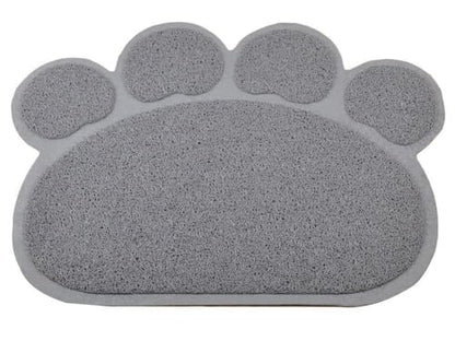DM Paw-Shaped Large Cat Litter Box Mat, 23.5x17.5 Inches (Gray) - color: Gray