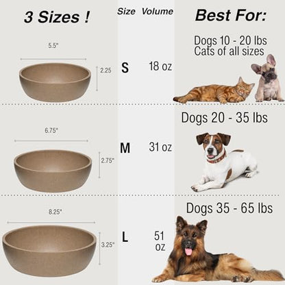 Loving Pets - Dolce Bamboo - Eco-Friendly Pet Bowls & Dishes for Dog, Cats, Puppy Food and Water Bowl -Sustainable and Dishwasher Safe, Made with Real Bamboo (Small, Coffee-Brown) - color: Coffee Brown, size: Small Bowl
