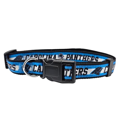 New & Improved Pets First NFL Licensed PET Collar- Heavy-Duty, Strong, and Durable New Dog Collar. Available in 32 Football Teams and 4 Sizes - color: Carolina Panthers, size: Small