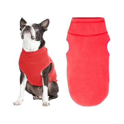 Gooby Microfiber Stretch Fleece Vest Dog Sweater - Tomato Red, Small - Warm Pullover Microfiber Fleece Dog Jacket for Small to Large Dogs - color: Microfiber-Tomato Red, size: Small Chest (12.5")