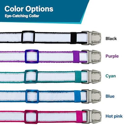 Reflective Personalized Dog Collar - Custom Embroidered Dog Collars with Pet Name and Phone Number for Boy and Girl Dogs, 4 Adjustable Sizes, XSmall,Small, Medium and Large (Metal Buckle) - color: Metal Buckle