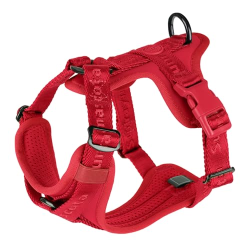 No Pull Dog Harness with Lycra, Three-Point Force Dispersion & 3D Padding, Adjustable Breathable Mesh for Small Medium Large Dogs(Burgundy Red,XS) - color: Burgundy Red, size: XS(Neck:10.0-16.0,Chest:14.0-20.0)