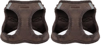 Voyager Step-in Plush Dog Harness – Soft Plush, Step in Vest Harness for Small and Medium Dogs by Best Pet Supplies - Chocolate Suede, XL (Chest: 20.5-23") (Pack of 2) - color: Chocolate Suede, size: XL (Pack of 2)