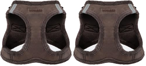 Voyager Step-in Plush Dog Harness – Soft Plush, Step in Vest Harness for Small and Medium Dogs by Best Pet Supplies - Chocolate Suede, XL (Chest: 20.5-23") (Pack of 2) - color: Chocolate Suede, size: XL (Pack of 2)