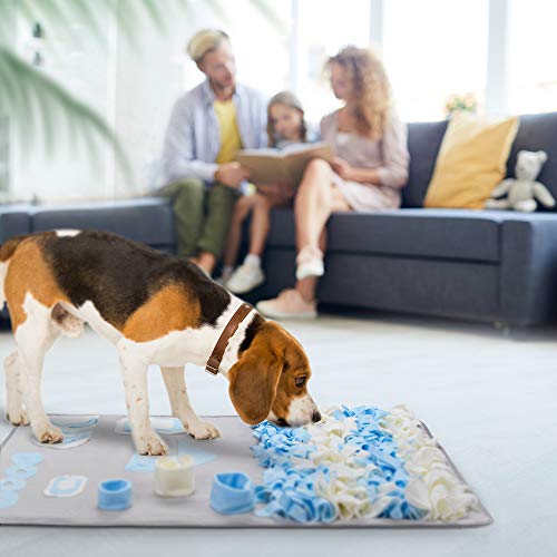 TwoEar Snuffle Mat for Dog, Nosework Mat, Interactive Activity Puzzle Toy, Great for Stress Release, Enrichment Blanket, Pet Activity/Toy/Play Mat, Machine Washable, for Small Medium Large Dog