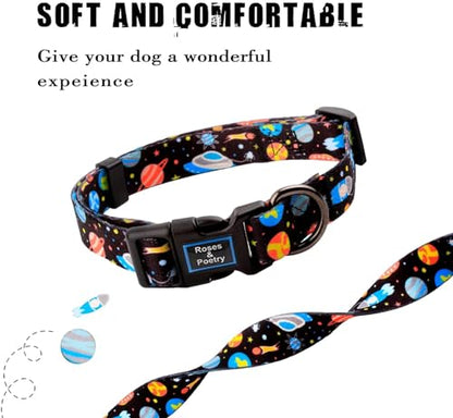 Roses&Poetry Dog Collar with Colourful Star Patterns, Adjustable Durable Puppy Collars for Small Medium Large Dogs (Star-XS) - color: Star, size: XS