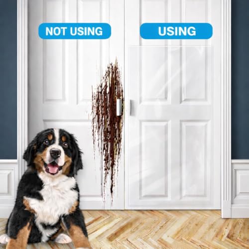 FTSTC Door Protector from Dog Scratching, [Thicken] 6 Pack Clear Training Self Adhesive Tape for Dogs,Cat Scratch Door Frame Protector,Anti Dog Scratch Door Guard (6Roll Total 240'') - size: 6 Rolls (Total 240 inch)