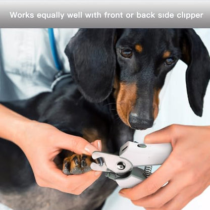 Type-C Rechargeable Dog & Cat Nail Clippers - LED Pet Nail Trimmer Extra Sharp for Small & Medium Dogs (Gray)