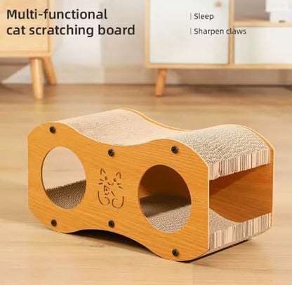 Cat Scratcher | Cardboard Cats Scratcher House | 23-Inch Cat Scratcher for Indoor Cats | Wavy Scratcher for Play, Scratch and Rest | Kitten Scratching Board Pad