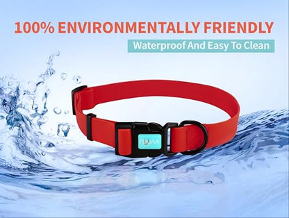 Waterproof Dog Collars,Easy Clean Collar,Adjustable Dog Collars for Small,Medium, Large Dogs(red, M) - color: Red, size: M