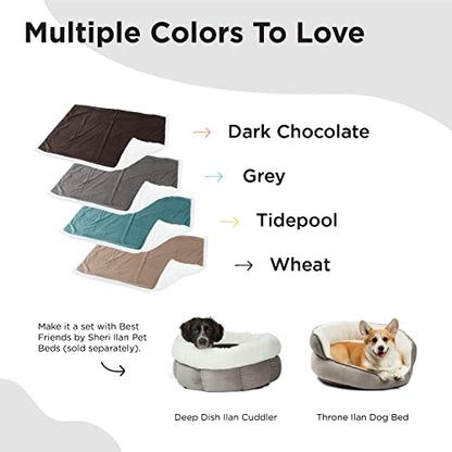 Best Friends by Sheri Premium Self-Warming Ilan Microfiber Faux Fur Pet Throw Blanket 40x50 in Tide Pool - color: Tide Pool