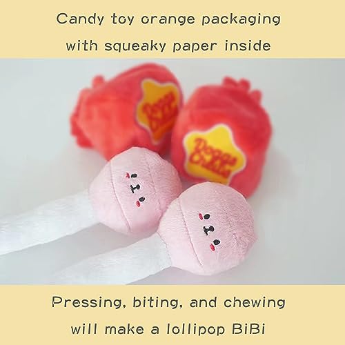 Lollipop Squeaky Parody Plush Dog Toys Hide and Seek Interactive Puzzle Chew Treat Hiding Brain Stimulating Cute Funny Foraging Toy for Small, Medium and Large Dogs