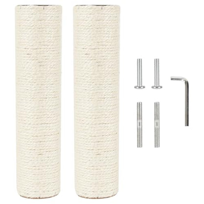 2.9in 7.4cm Diameter Cat Tree Replacement Post Parts Sisal Scratching Pole (M8, 30cm/11.8in) - color: 30cm/11.8in*2poles, size: M8