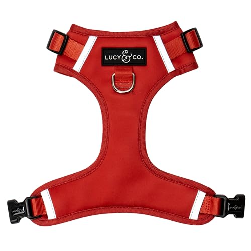 Lucy & Co. The Bolt of Lightning No-Pull Dog Harness for Dogs – Vest to Stop Pulling & Walk Easy – Comfortable Leash Training Product w/Adjustable Chest & Neck Straps - Bright Red - Small - color: Cherry Red, size: Small