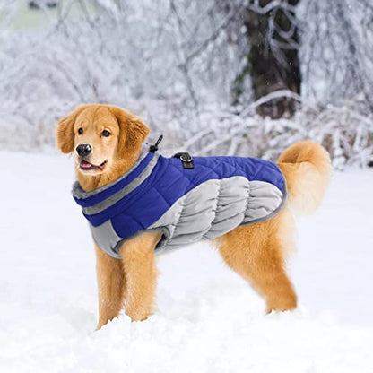Lelepet Dog Coat Warm Dog Winter Coat Waterproof Dogs Jacket with Harness Built in Reflective Pet Fleece Vest Zip-Up Cold Weather Coats for Small Dogs Turtleneck & Windproof Coats Chihuahua Blue XS - color: Blue, size: X-Small