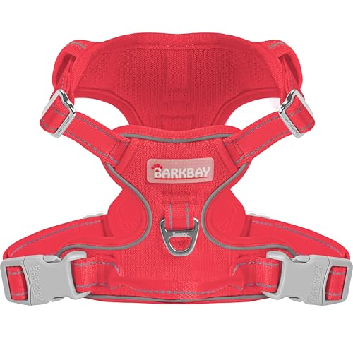 BARKBAY Dog Harness No Pull Mesh for Small Dogs - Adjustable, Reflective, Comfortable, No Choke, Heavy-Duty - Perfect for Outdoor Training, Walking, and Hiking - Strong & Durable - XS & Red Mesh - color: Red-Mesh, size: X-Small